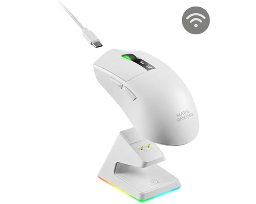 RATON OPTICO WIRELESS MMWELITE BLANCO MARS GAMING