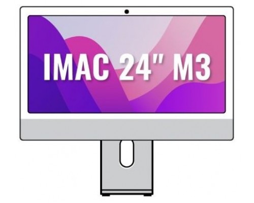 iMAC APPLE 24"" RETINA 4.5K M3 8CORE+GPU 8CORE 256GB SILVER MQR93Y/A