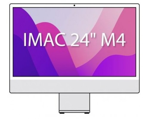 iMAC APPLE 24"" RETINA 4.5K M4 10CORE+GPU 10CORE 16GB 256GB SILVER