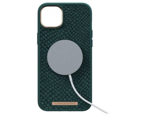 FUNDA MAGSAFE IPHONE 14 PLUS PIEL DE SALMON VERDE OSCURO NJORD