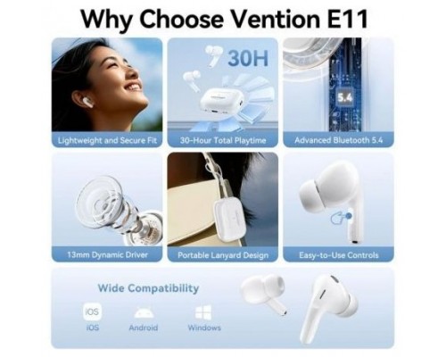 AURICULAR BLUETOOTH ECHO LITE E11 BLANCO VENTION