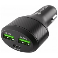 CARGADOR COCHE NATEC CONEY 2XUSB, 1XUSB-C QC3.0, PD 3.0 84W NEGRO