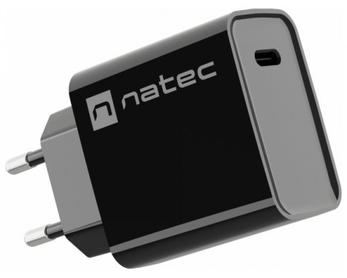 CARGADOR NATEC RIBERA 20W 1XUSB-C PD3.0 QC3.0 NEGRO