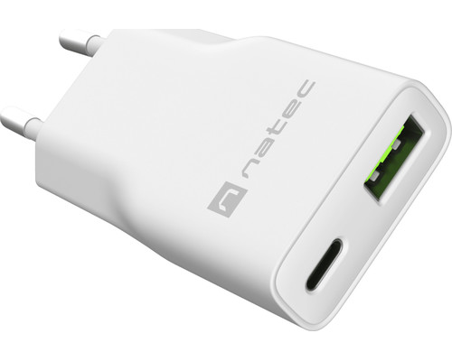 CARGADOR NATEC RIBERA SLIM 20W 1XUSB-A + 1xUSB-C PD3.0 QC3.0 PROTECCION OVP,OCP,SCP Y OTP BLANCO-DI3 CARGADOR NATEC RIBERA SLIM 20W 1XUSB-A + 1xUSB-C PD3.0 QC3.0 PROTECCION OVP,OCP,SCP Y OTP BLANCO