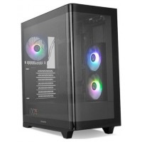 NOX Semitorre HUMMER ETHER Cristal Curvo Negro