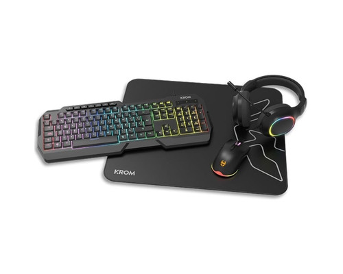 KROM KENTA PC Combo Gaming 4 en 1 RGB Negro-IA10 KROM KENTA PC Combo Gaming 4 en 1 RGB Negro