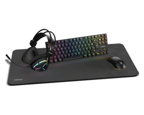 KROM KLASS PCombo Gaming 4 en 1 RGB Negro