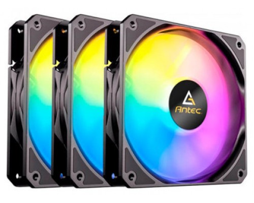 KIT 3 VENTILADORES AUXILIAR P12 A-RGB NEGRO ANTEC