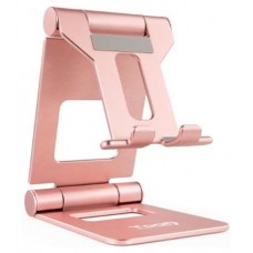 SOPORTE SOBREMESA TOOQ PARA TELEFONO/TABLET PLEGABLE SLIM ROSA