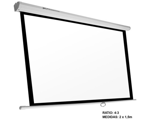 Pantalla manual videoproyector pared y techo