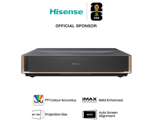PROYECTOR LASER HISENSE PT1 4K UHD 2500 LUMENES HDR10+ SMART TV TIRO CORTO
