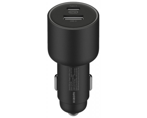 CARGADOR COCHE 67W USB-A TYPE-C 1xUSB-A/1xUSB TYPE-C/ 2A/6A NEGRO XIAOMI