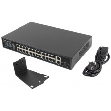 SWITCH LANBERG 24 PTOS 1GB POE+/2X SFP 2X GBIT ETHERNET 360W RACK 19"