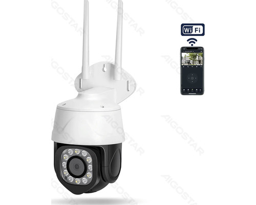 CAMARA VIDEOVIGILANCIA ""BLACK EYES"" WIFI PTZ RESISTENTE AL AGUA BLANCO AIGOSTAR