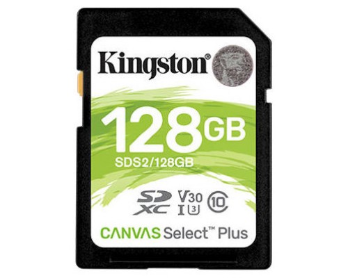 SECURE DIGITAL HC 128 GB CANVAS SELECT PLUS CLASE10 KINGSTON