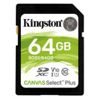 SECURE DIGITAL HC 64 GB CANVAS SELECT PLUS CLASE10 KINGSTON