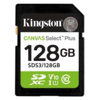 SECURE DIGITAL HC 128 GB CANVAS SELECT PLUS GEN3 CLASE10 KINGSTON