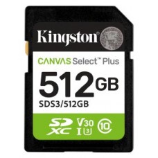 SECURE DIGITAL HC 512 GB CANVAS SELECT PLUS GEN3 CLASE10 KINGSTON