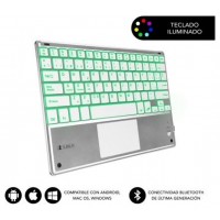 TECLADO TABLET SUBBLIM SMART BACKLIT BT KEYBOARD TOUCHPAD SILVER