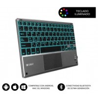 TECLADO WIRELESS SMART BACKLIT TOUCHPAD BLUETOOTH GRIS SUBBLIM