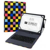 FUNDA + TECLADO TABLET KEYTAB USB 10.1"" SQUARES SUBBLIM