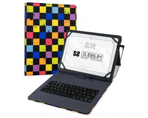 FUNDA + TECLADO TABLET KEYTAB USB 10.1"" SQUARES SUBBLIM