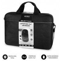 PACK MALETIN RATON SUBBLIM LAPTOP BAG 15,6"+ MOUSE USB