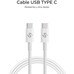 CABLE PLUS 100W USB-C/USB-C 2 M BLANCO SUBBLIM