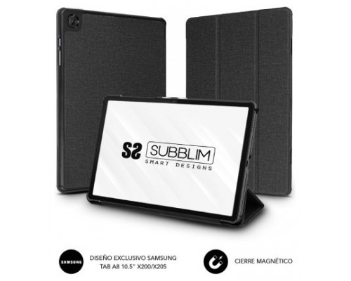 FUNDA TABLET SAMSUNG TAB A8 10.5"" X200/X205 NEGRO SUBBLIM