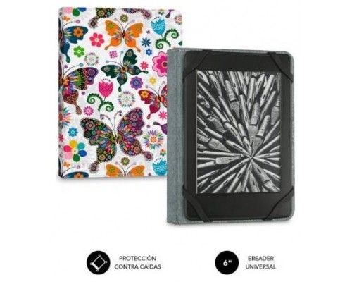 FUNDA TABLET SUBBLIM CLEVER EBOOK CASE 6" MARIPOSAS