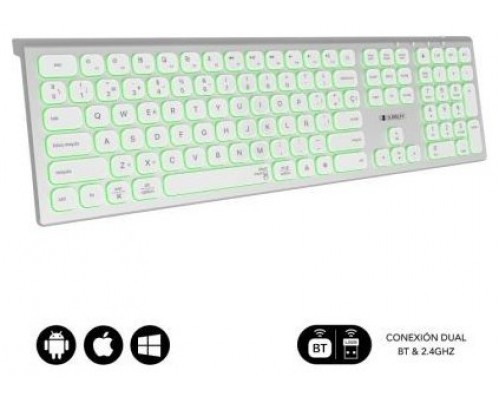 TECLADO WIRELESS MASTER RGB EXTENDIDO PLATA/BLANCO SUBBLIM