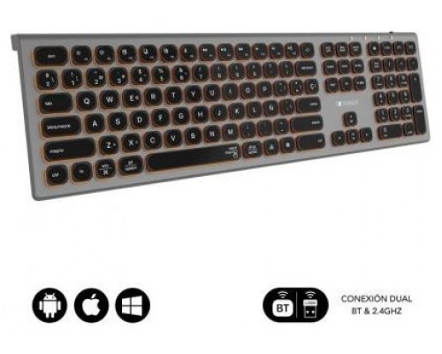 TECLADO WIRELESS MASTER RGB EXTENDIDO GRIS/NEGRO SUBBLIM