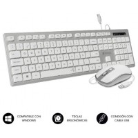 COMBO TECLADO RATON SUBBLIM WIRED ERGO KEYS SILENT FLAT HQ SILVER