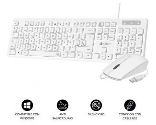 COMBO TECLADO RATON SUBBLIM BUSINESS SLIM SILENCIOSO CON CABLE USB B