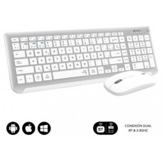 COMBO TECLADO RATON SUBBLIM DUAL PRESTIGE EXTENDIDO PLATA/BLANCO