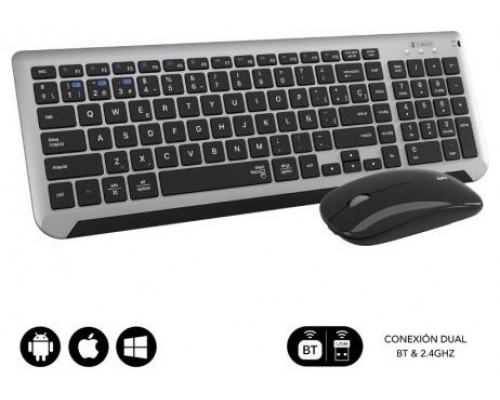 COMBO TECLADO RATON SUBBLIM DUAL PRESTIGE EXTENDIDO GRIS/NEGRO