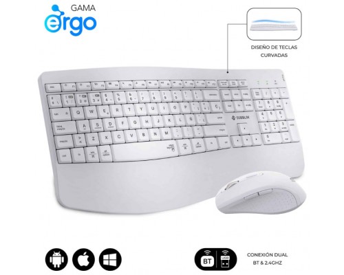 TECLADO + RATON OFFICE PROWAVE WIRELESS BLANCO SUBBLIM