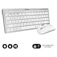 COMBO TECLADO RATON SUBBLIM MULTIDISPOSITIVO COMPACTO PLATEADO/BLANCO BLUETOOTH