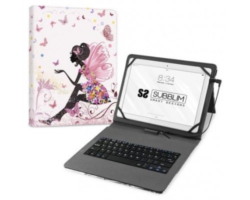 FUNDA + TECLADO TABLET KEYTAB USB HADAS SUBBLIM