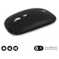 RATON SUBBLIM DUAL FLAT MOUSE BLACK RECHARGEABLE