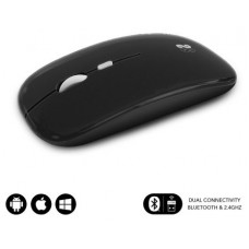 RATON SUBBLIM DUAL FLAT MOUSE BLACK RECHARGEABLE