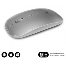 RATON SUBBLIM DUAL FLAT MOUSE SILVER RECHARGEABLE