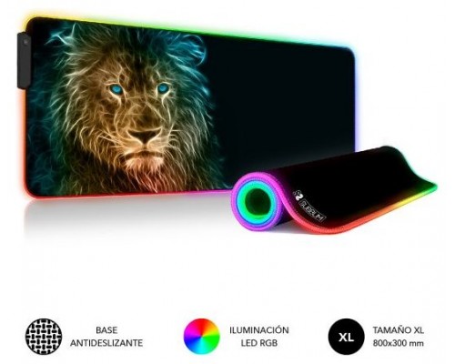 ALFOMBRILLA SUBBLIM MOUSE PAD PREMIUM LED RGB LION 800X300X4