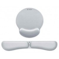KIT ALFOMBRILLA TECLADO + RATON ERGO MEMORYFLEX PLATA SUBBLIM