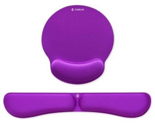 KIT ALFOMBRILLA TECLADO + RATON ERGO MEMORYFLEX MORADO SUBBLIM