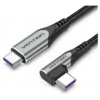 CABLE USB-C/M ANGULO RECTO A USB-C/M 0.50 M 100W GRIS VENTION
