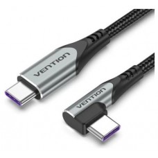 CABLE USB-C/M ANGULO RECTO A USB-C/M 0.50 M 100W GRIS VENTION