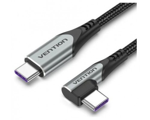 CABLE USB-C/M ANGULO RECTO A USB-C/M 0.50 M 100W GRIS VENTION