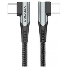 CABLE USB-C/M A USB-C/M ANGULO RECTO 0.50 M 100W GRIS VENTION