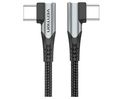 CABLE USB-C/M A USB-C/M ANGULO RECTO 0.50 M 100W GRIS VENTION